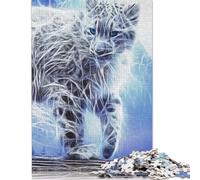 Puzzle frattali a forma di leopardo delle nevi per adulti, gioco educativo, puzzle difficili per bambini dai 12 anni in su, 1500 pezzi (85x57 cm)