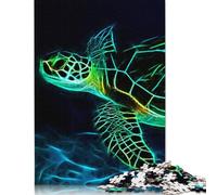 Puzzle frattali a forma di tartaruga, in cartone rettangolare, regalo per bambini dai 12 anni in su, 520 pezzi (52x38 cm)