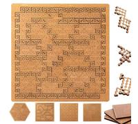 Puzzle frattali, puzzle in legno difficili per adulti, design unico con forme irregolari, gioco stimolante che richiede pensiero inverso per allenare la mente e alleviare lo stress (A)