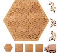 Puzzle frattali, puzzle in legno difficili per adulti, design unico con forme irregolari, gioco stimolante che richiede pensiero inverso per allenare la mente e alleviare lo stress (B)