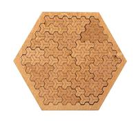 Puzzle frattali, rompicapo in legno, puzzle irregolari che stimolano il pensiero inverso con cornice, per feste in famiglia (Hexagon-Triangle)