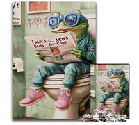 Puzzle Frog Go Toilet per adulti, puzzle da 1000 pezzi per adulti, rompicapo fai da te impegnativo per adolescenti, 50x75CM/19,68x29,52 pollici