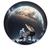 Puzzle für 1000 Teile, Astronaut spielt Klavier, runde Puzzles 1000 Teile für Erwachsene, anspruchsvolles DIY-Denkspiel, perfektes Familienspiel oder dekoratives Geschenk, 1000 Stück (67,5x67,5cm)