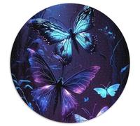 Puzzle für 1000 Teile, bunte Schmetterlinge, runde Puzzles 1000 Teile für Erwachsene, anspruchsvolles DIY-Denkspiel, perfektes Familienspiel oder dekoratives Geschenk, 1000 Stück (67,5x67,5cm)