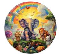 Puzzle für 1000 Teile, bunte Tierwelt, runde Puzzles 1000 Teile für Erwachsene, Aktivität für Erwachsene und Familien, DIY-Heimdekor-Geschenk, 1000 Stück (67,5x67,5cm)