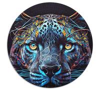 Puzzle für 1000 Teile, Der Schwarze Panther, runde Puzzles 1000 Teile für Erwachsene, Aktivität für Erwachsene und Familien, DIY-Heimdekor-Geschenk, 1000 Teile (67,5x67,5cm)