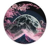 Puzzle für 1000 Teile, Kirschblüten, Berg Fuji, rundes 1000-teiliges Puzzle für Teenager und Jugendliche, ideales Geburtstags- und Weihnachtsgeschenk, 1000 Teile (67,5x67,5cm)