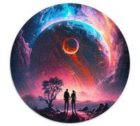 Puzzle für 1000 Teile, kosmische Liebe, Planeten, rund, Puzzle 1000 Teile für Erwachsene, anspruchsvolles DIY-Denkspiel, perfektes Familienspiel oder dekoratives Geschenk, 1000 Stück (67,5x67,5cm)
