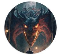 Puzzle für 1000 Teile, Monster Invasion, rundes 1000-teiliges Puzzle für Teenager und Jugendliche, ideales Geburtstags- und Weihnachtsgeschenk, 1000 Teile (67,5x67,5cm)