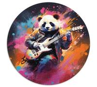 Puzzle für 1000 Teile, Panda spielt Gitarre, runde Puzzles 1000 Teile für Erwachsene, anspruchsvolles DIY-Denkspiel, perfektes Familienspiel oder dekoratives Geschenk, 1000 Stück (67,5x67,5cm)