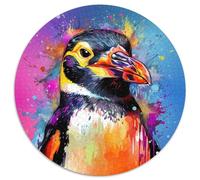 Puzzle für 1000 Teile, Pinguin, rund, Puzzle 1000 Teile für Erwachsene, Aktivität für Erwachsene und Familien, DIY-Heimdekor, Geschenk, 1000 Teile (67,5x67,5cm)