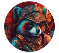 Puzzle für 1000 Teile, Roter Panda-Krieger, rund, Puzzle 1000 Teile für Erwachsene, Aktivität für Erwachsene und Familien, DIY-Heimdekor, Geschenk, 1000 Teile (67,5x67,5cm)