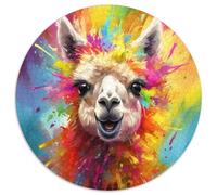Puzzle für Erwachsene, 1000 Alpaka-Puzzles, rund, 1000 Teile, für Erwachsene, Denksportspiel, interaktives Familienspiel, geeignet für Kinder ab 14 Jahren, 1000 Teile (67,5x67,5cm)