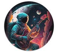 Puzzle für Erwachsene 1000, Astronaut spielt Gitarre, 1000 Teile, runde Puzzles für Erwachsene, Gehirn-Herausforderung, perfektes Geschenk für Teenager und Heimdekoration, 1000 Teile (67,5x67,5cm)