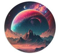 Puzzle für Erwachsene, 1000 bunte Planetenberge, 1000 Teile, runde Puzzles für Erwachsene, Gehirn-Herausforderung, perfektes Geschenk für Teenager und Heimdekoration, 1000 Teile (67,5x67,5cm)