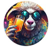 Puzzle für Erwachsene,1000 Schafe,die Bier trinken,runde Puzzles mit 1000 Teilen für Erwachsene,Denksportspiel,interaktives Familienspiel,geeignet für Kinder ab 14 Jahren,1000 Teile (67,5x67,5cm)