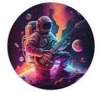 Puzzle für Erwachsene, 1000 Teile, Astronaut spielt Gitarre, runde Puzzles 1000 Teile für Erwachsene, Gehirn-Herausforderungsgeschenk, pädagogische Aktivität für Teenager, 1000 Teile (67,5x67,5cm)