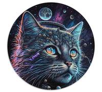 Puzzle für Erwachsene, 1000 Teile, Astronauten-Eule, 1000 Teile, runde Puzzles für Erwachsene, interaktives Familienspiel, Bastelgeschenk mit farbenfrohen Kunstwerken, 1000 Teile (67,5x67,5cm)