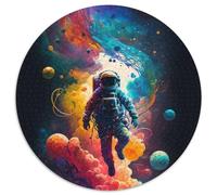Puzzle für Erwachsene, 1000 Teile, Astronauten-Puzzle, rund, 1000 Teile, für Erwachsene, DIY-Geschenk zur Heimdekoration, Denkspiel, 1000 Teile (67,5x67,5cm)
