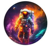 Puzzle für Erwachsene, 1000 Teile, Astronauten-Puzzle, rund, aus Pappe, bunt, lustig, herausfordernd und knifflig, 1000 Teile (67,5x67,5cm)