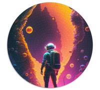 Puzzle für Erwachsene, 1000 Teile, Astronauten-Puzzle, runde Puzzles, 1000 Teile für Erwachsene, Gehirn-Herausforderungsgeschenk, pädagogische Aktivität für Teenager, 1000 Teile (67,5x67,5cm)