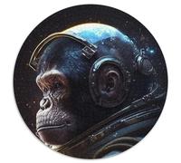 Puzzle für Erwachsene,1000 Teile,Astronauten-Schimpansen-Puzzle,runde Puzzles 1000 Teile für Erwachsene,Gehirn-Herausforderungsgeschenk,pädagogische Aktivität für Teenager,1000 Teile (67,5x67,5cm)