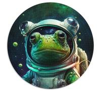 Puzzle für Erwachsene,1000 Teile,Astronautenfrosch,1000-teiliges rundes Puzzle für Erwachsene,interaktives Familienspiel,Heimdekoration zum Selbermachen,Denksportaufgabe,Geschenk,(67,5x67,5cm)