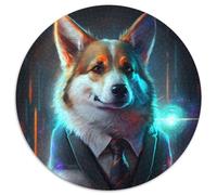 Puzzle für Erwachsene, 1000 Teile, Boss Pomeranian, rund, Papppuzzle, ein ideales Geschenk für Weihnachten oder Geburtstage, 1000 Teile (67,5x67,5cm)