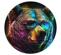 Puzzle für Erwachsene, 1000 Teile, Braunbär-Boxer, 1000 Teile, runde Puzzles für Erwachsene, interaktives Familienspiel, Bastelgeschenk mit farbenfrohen Kunstwerken, 1000 Teile (67,5x67,5cm)