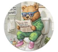 Puzzle für Erwachsene,1000 Teile,Braunbär geht auf Toilette,Puzzles für Erwachsene,Spielzeug,Geschenk,pädagogisches,intellektuelles,entspannendes Spaßspiel für die ganze Familie,(67,5x67,5cm)