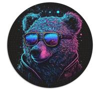 Puzzle für Erwachsene, 1000 Teile, Braunbär, runde Puzzles 1000 Teile für Erwachsene, Gehirn-Herausforderungsgeschenk, pädagogische Aktivität für Teenager, 1000 Teile (67,5x67,5cm)
