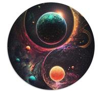 Puzzle für Erwachsene,1000 Teile,bunte Galaxie-Planeten,1000-teiliges rundes Puzzle für Erwachsene,interaktives Familienspiel,Heimdekoration zum Selbermachen,Denksportaufgabe als Geschenk