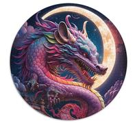 Puzzle für Erwachsene, 1000 Teile, chinesischer Drache, runde Puzzles 1000 Teile für Erwachsene, Gehirn-Herausforderungsgeschenk, pädagogische Aktivität für Teenager, 1000 Teile (67,5x67,5cm)