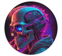 Puzzle für Erwachsene, 1000 Teile, Cyber-Totenkopf, 1000 Teile, runde Puzzles für Erwachsene, interaktives Familienspiel, Bastelgeschenk mit farbenfrohen Kunstwerken, 1000 Teile (67,5x67,5cm)