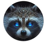 Puzzle für Erwachsene, 1000 Teile, Cyborg-Waschbär, runde Puzzles 1000 Teile für Erwachsene, Gehirn-Herausforderungsgeschenk, pädagogische Aktivität für Teenager, 1000 Teile (67,5x67,5cm)