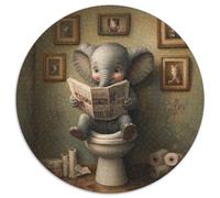 Puzzle für Erwachsene, 1000 Teile, Elefant geht auf die Toilette, unmögliche Puzzles für Erwachsene, unmögliche pädagogische Heimdekoration, Spiele und Geschenke, 1000 Teile (67,5x67,5cm)