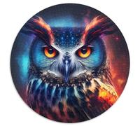 Puzzle für Erwachsene, 1000 Teile, Eulen-Puzzle, rund, aus Pappe, ein ideales Geschenk für Weihnachten oder Geburtstage, 1000 Teile (67,5x67,5cm)