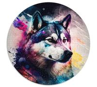 Puzzle für Erwachsene,1000 Teile,Fantasy Husky,1000-teiliges rundes Puzzle für Erwachsene,interaktives Familienspiel,Heimdekoration zum Selbermachen,Denksportaufgabe als Geschenk,(67,5x67,5cm)