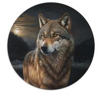 Puzzle für Erwachsene, 1000 Teile, Fantasy-Wolf, rund, Kartonpuzzle, ein ideales Geschenk für Weihnachten oder Geburtstage, 1000 Teile (67,5x67,5cm)