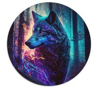 Puzzle für Erwachsene, 1000 Teile, Fantasy-Wolf, runde Puzzles 1000 Teile für Erwachsene, Gehirn-Herausforderungsgeschenk, pädagogische Aktivität für Teenager, 1000 Teile (67,5x67,5cm)