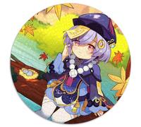 Puzzle für Erwachsene, 1000 Teile, Genshin Impact Qiqi, runde Papppuzzles, bunt, lustig, herausfordernd und knifflig, 1000 Teile (67,5x67,5cm)