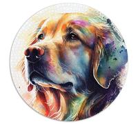Puzzle für Erwachsene, 1000 Teile, Golden Retriever, Farbe, rund, Puzzle 1000 Teile für Erwachsene, DIY, Heimdekoration, Geschenk, Denkspiel, 1000 Teile (67,5x67,5cm)
