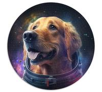 Puzzle für Erwachsene, 1000 Teile, Golden Retriever, rund, Papppuzzle, ein ideales Geschenk für Weihnachten oder Geburtstage, 1000 Teile (67,5x67,5cm)