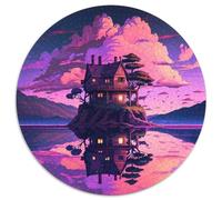 Puzzle für Erwachsene, 1000 Teile, Insel im See, runde Papppuzzles, bunt, lustig, herausfordernd und knifflig, 1000 Teile (67,5x67,5cm)