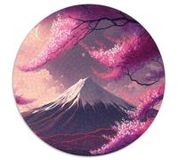 Puzzle für Erwachsene, 1000 Teile, japanische Kirschblüten, rund, Puzzle 1000 Teile für Erwachsene, DIY-Geschenk zur Heimdekoration, Denkspiel, 1000 Teile (67,5x67,5cm)
