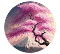 Puzzle für Erwachsene, 1000 Teile, japanische Kirschblüten, runde Puzzles 1000 Teile für Erwachsene, Gehirn-Herausforderungsgeschenk, pädagogische Aktivität für Teenager, 1000 Teile (67,5x67,5cm)