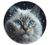 Puzzle für Erwachsene,1000 Teile,Katze im Schnee,runde Puzzles für 1000 Teile,Entspannung und Herausforderung,farbenfrohe Kunst zur Heimdekoration,ideales Geschenk für Freunde,1000 Teile (67,5x67,5cm)