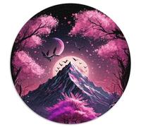 Puzzle für Erwachsene,1000 Teile,Kirschblütenberg,1000-teiliges rundes Puzzle für Erwachsene,interaktives Familienspiel,Heimdekoration zum Selbermachen,Denksportaufgabe als Geschenk,(67,5x67,5cm)