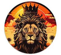 Puzzle für Erwachsene, 1000 Teile, König der Löwen des Dschungels, 1000 Teile, rundes Puzzle, Geschenke, Spaß bei Aktivitäten zu Hause, Geburtstagsgeschenk, Reisegeschenke, 1000 Teile (67,5x67,5cm)