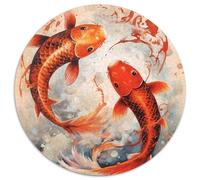 Puzzle für Erwachsene,1000 Teile,Koi-Fische,runde Puzzles für 1000 Teile,Entspannung und Herausforderung,farbenfrohe Kunst zur Heimdekoration,ideales Geschenk für Freunde,1000 Teile (67,5x67,5cm)